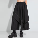Elastic Waist Loose-fitting Two-piece Wide-leg Skirt Pants