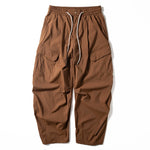 Multi-pocket Loose Curved Trousers