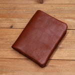 Vintage Leather Bi-fold Zipper Wallet