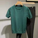 Half Turtleneck Knit Short Sleeve T-Shirt