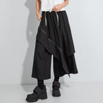Elastic Waist Loose-fitting Two-piece Wide-leg Skirt Pants