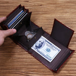 Tri-Fold Vintage Leather Wallet