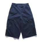 Vintage-style Multiple Pockets Cropped Trousers