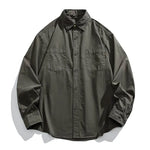 Japanese Retro Textured Long-sleeved Shirt