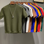 Half Turtleneck Knit Short Sleeve T-Shirt