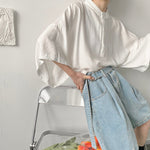 Summer Stand Collar Half Sleeve Shirt