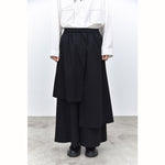Womenâ€˜s Irregular Color-blocked Faux Two-piece Casual Skirt Pants