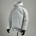 Diagonal Zipper Hooded Cotton-padded Jacket