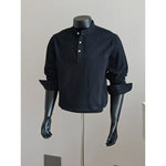 Solid Color Casual Loose Stand Collar Shirt