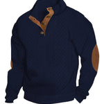 KZZ Men's Colorblock Jacquard Button-Front Sweatshirt