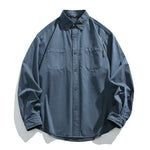 Japanese Retro Textured Long-sleeved Shirt