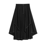 Women's High-waisted Loose Casual Faux Two-piece Pants