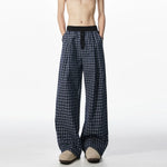 American Loose Wide-leg Patchwork Plaid Pants