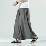 Retro Ice Silk Wide-Leg Skirt Pants