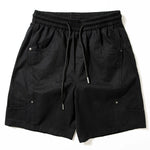 Retro Elastic Waist Loose Straight Leg Shorts