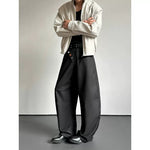Retro Casual Diagonal Button Wide-leg Pants