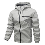 KZZ solid color pocket drawstring hooded jacket, waterproof and wear-resistant