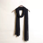 Lightweight Long Thin Cotton Linen Skinny Neck Scarf