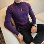 Mid-neck Slim-fit Knit Base Sweater
