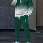 KZZ Men's Suit with 3D Print and Hood