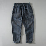 Vertical Striped Retro Thin Linen Loose Harem Pants