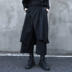 Faux Two-piece Wide-leg Asymmetrical Skirt Pants