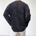 Retro V-neck Long-sleeved T-shirt