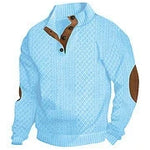 KZZ Men's Colorblock Jacquard Button-Front Sweatshirt