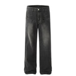 American Washed Distressed Wide-leg Jeans
