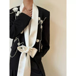 Color-blocked Floral Diamond Suit Jacket