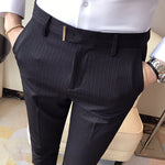 Striped Slim-Fit Trousers