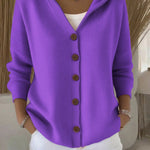 Darienne™ | Hooded Button-Up Knit Cardigan
