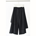 Womenâ€˜s Irregular Color-blocked Faux Two-piece Casual Skirt Pants