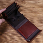 Tri-Fold Vintage Leather Wallet