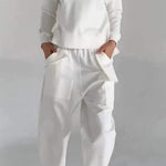 Jade Collins | Crop Sweatshirt & Cargo Jogger Set For Women