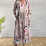 Yulya™ | Elegant Floral Print Midi Dress