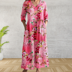 Yulya™ | Elegant Floral Print Midi Dress