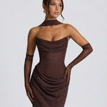 Serena Bellucci | Sheer Mesh Evening Maxi Dress For Women