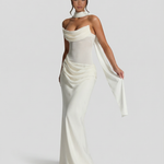 Serena Bellucci | Sheer Mesh Evening Maxi Dress For Women