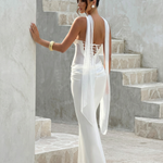 Serena Bellucci | Sheer Mesh Evening Maxi Dress For Women