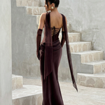 Serena Bellucci | Sheer Mesh Evening Maxi Dress For Women