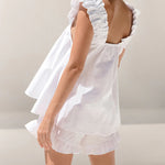 Sienna Holloway | Ruffle Linen Blend Shorts Set For Women