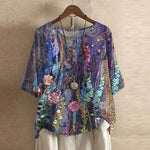 Flora | Vintage Floral Print Blouse