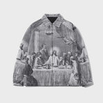 KZZ Men's Regular Fit Letter Print Pocket Zip-Up Jacket