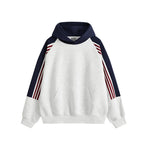 KZZ Men's Autumn Street Style Color Block Simple Pullover Hoodie