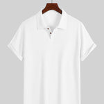KZZ Men's solid color pique knit polo shirt