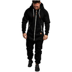 KZZ Men's Hooded Fleece Jumpsuit