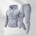 KZZ Printed Hoodie and Drawstring Sweatpants Set