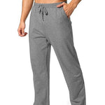 KZZ Men's Heavyweight Fleece Sweatpants Cotton with Drawstring and Pockets