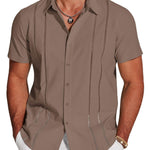 KZZ 3D Printed Short-Sleeve Shirt for Men